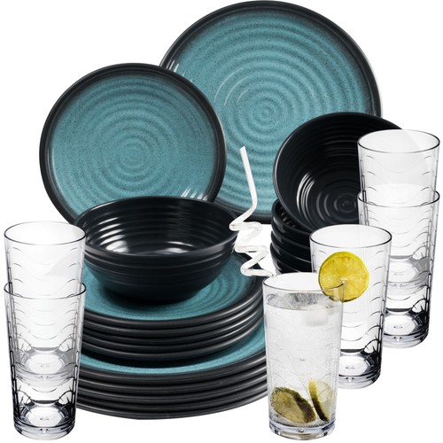 Melamin geschirr set blau - melamin,