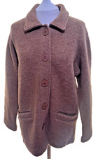 Adini geknöpfte Wolle/Polyester Jacke Langarm Knopfleiste Taschen Gr. XXL/L2