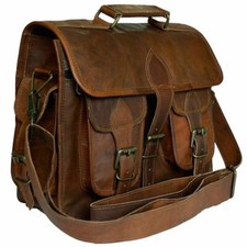 Leder Vintage Laptop Messenger