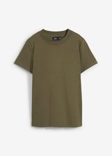 Shirt aus Bio-Baumwolle Gr. 44/46 Dunkeloliv Damenshirt Top Bluse Tunika Neu