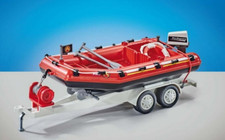 Playmobil Feuerwehr - Schlauchboot 9845 Neu & OVP Anhänger mit Boot