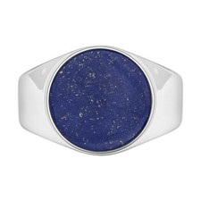 cai men Ring 925 Sterling Silber rhodiniert Echtstein Lapislazuli Kompass Herren