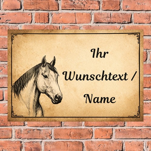 Schild pferd wunschtext - schild,