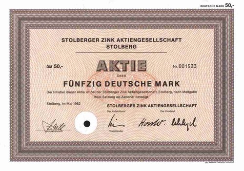 Stolberger zink 1982 aachen - ag,