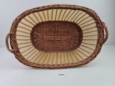 Wäschekorb Weide Kunststoff mit Griffen Vintage Aufbewahrungskorb Deko #251094