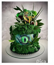 Dinosaurier T-Rex Essbar Tortenaufleger Torte Geburstag Zuckermasse +NAME