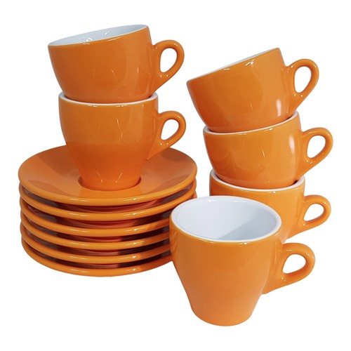 Cappuccinotassen orange 6 - cappuccinotassen,