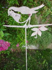 Vogel - Gartenstecker Gartendekoration Rankhilfe Dekostab mit Haken Handarbeit A