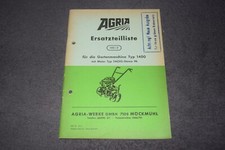 Ersatzteilliste Ersatzteilekatalog AGRIA Gartenmaschine Typ 1400 sehr gut
