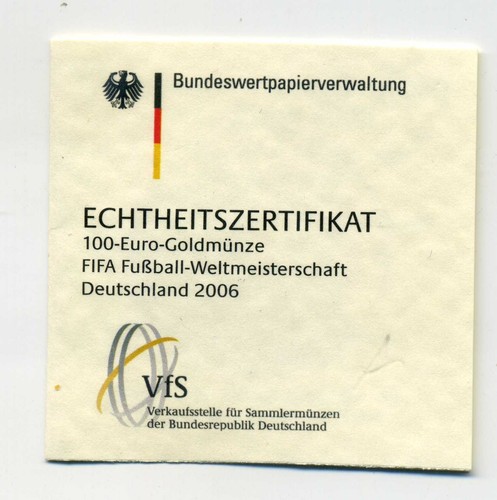 Zertifikat original für 100 - original,
