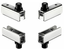 2 Paar Glastürscharnier chrom