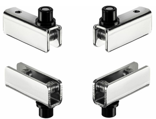 Paar glastürscharnier chrom - 2,