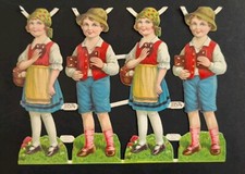 *Alter 4er Oblaten-Bogen*Hänsel & Gretel*Lebkuchen-Kinder💥 Glanzbilder 19x14cm