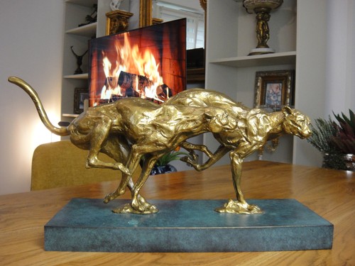 Bronze statue gepard - bronze,