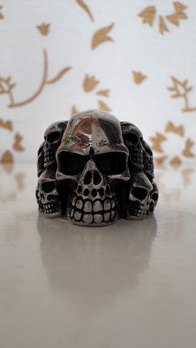 Ring totenkopf statement groß - totenkopf,