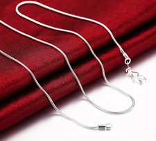 Schlangenkette Snake Chain Sterling Silber 925 Gestempelt 1 mm Stark 55 cm