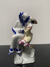 Porzellan, Figur, Fraureuth, Harlekin mit Columbine, Ernst Wenck, Art Deco, rar