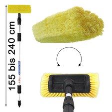 3D Waschbürste mit Teleskopstiel Schlauchanschluß Auto Wohnmobil LKW PKW 2.4m