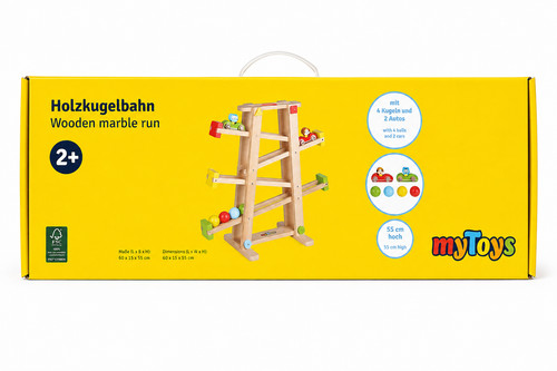 Holzkugelbahn mit kugeln und - mit,