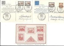 75 JAHRE BERGEDORFER BRIEFMARKEN 3 SELTENE GANZSACHEN 1936 ANSEHEN 200% LOHNT !!