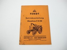 Fendt F15 F20 Dieselross Betriebsanleitung Wartung 1953