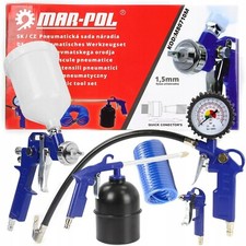 5 tlg Druckluft Zubehör Set Sprühpistole Schlauch Reifenfüller Kompressor