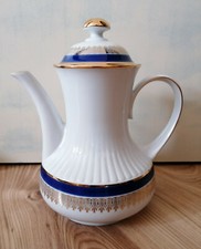 Winterling Markleuthen Bavaria Porzellan Blau Goldrand / Kaffeekanne / Teekanne