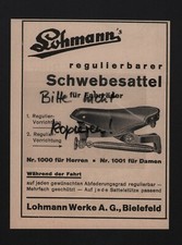 BIELEFELD, Werbung 1934, Lohmann Werke AG Fahrrad-Schwebe-Sattel