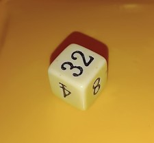 Verdopplungswürfel für  Backgammon mit den Zahlen 2, 4, 8, 16, 32, 64 Kunststoff