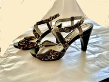 Sandalen Sandaletten mit Schlangenleder(Optik)