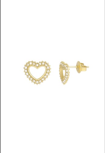 Herz ohrstecker edelstahl gold - ohrstecker,