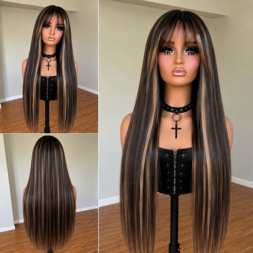 Long straight braun blond - straight, braun-blond