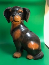 Sitting Rottweiler Dog Statue