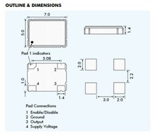 Quarz Quartz - Oszillator 20.000Mhz 20MHz 5x7mm