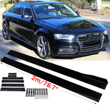 78.7” Seitenschweller Schweller Sideskirts glanz für Audi A4 B8 S-Line S4 B8