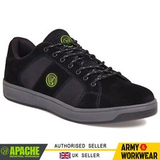 Apache Sicherheit Turnschuhe Herren Schuhe Leicht - Stahlkappe Arbeit Schwarz