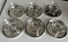 Mono Filio Teetassen Untertassen Borosilikatglas und Edelstahl 6 Stück verfügbar