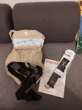 Manduca beige mit Zubehör für Neugeborene und Erweiterung bei größeren Kindern