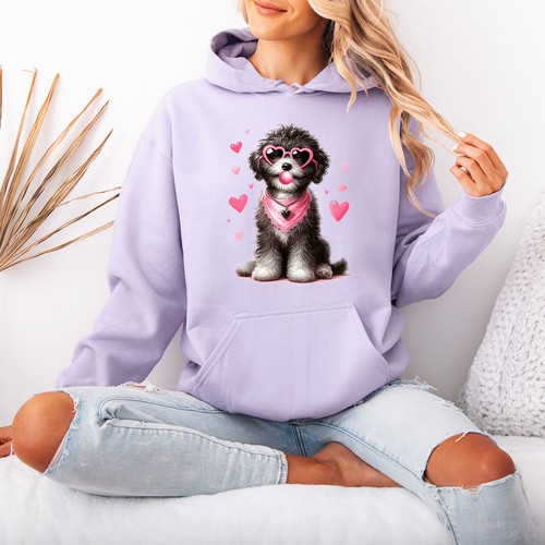 Hund valentinstag damen hoodie - hund,