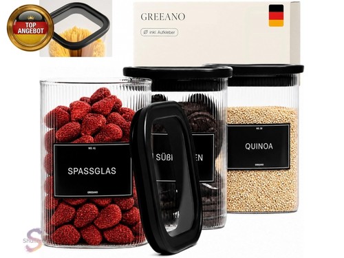 Riffel vorratsgläser eckig - riffel,