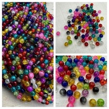 100 Stück Crackle Glasperlen