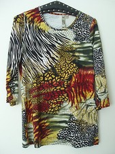 Bluhmod Shirt Longshirt Longbluse Tunika Bluse Schwarz Bunt Gemustert NEU Gr. S