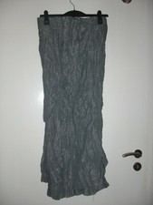 NUU langer Rock Gr. II  38/40 crinkle grau glänzend Lagenlook