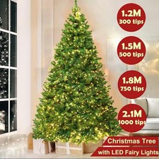 150cm-210cm Künstlicher Weihnachtsbaum Tannenbaum mit LED-Beleuchtung Christbaum