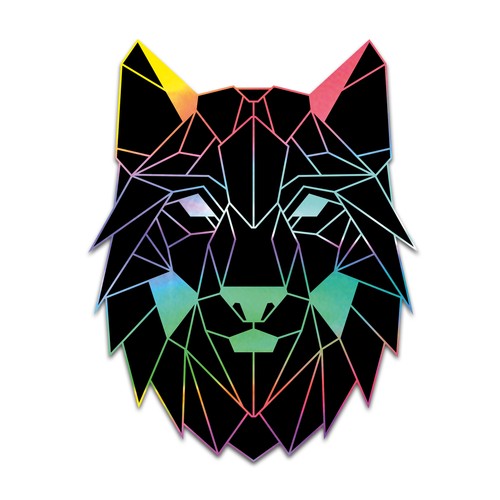 Polygon wolf hologramm - wolf,