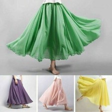 Damen Leinen Baumwolle Maxi