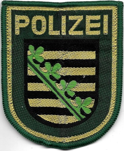 Polizei sachsen patch grün - patch,