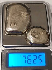 76 g Silber Gussbarren aus Antiken Silberschmuck, Feingehalt zwischen 833-925 !