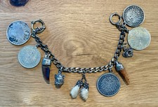 Antikes Münz Charivari Trachtenschmuck mit 5 Silbermünzen - 244 Gramm Antik