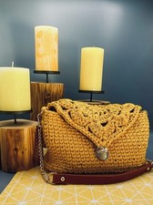 Handgehäkelte Tasche aus Baumwollgarn | Unikat Granny Square Boho Handtasche